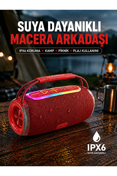 Lisinya 20W Kablosuz Bluetooth Hoparlör RGB Işık Efektli USB/SD/AUX Destekli -