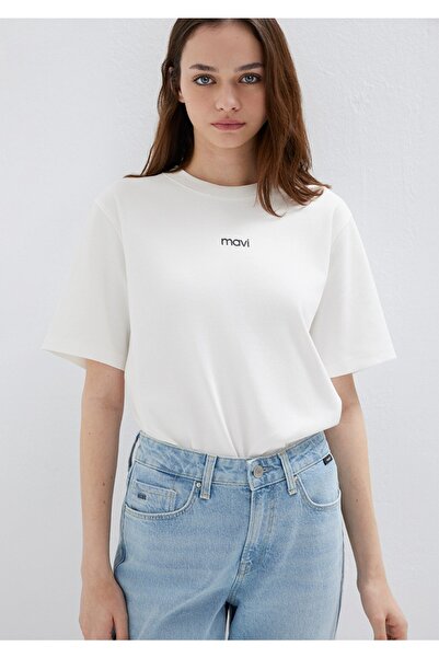 Mavi T-shirt standardnog kroja od 100% pamuka sa printom logotipa