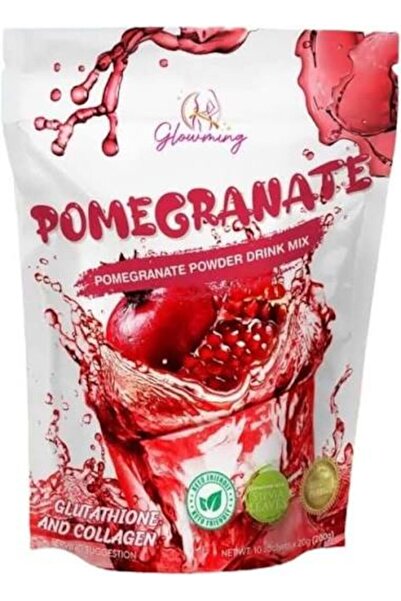 Glowming Pomegranate Wellness Drink Powder 200g 10 Sachets with Marine Collag...