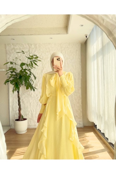 BELLASTORE فستان مفصل بالكشكشة