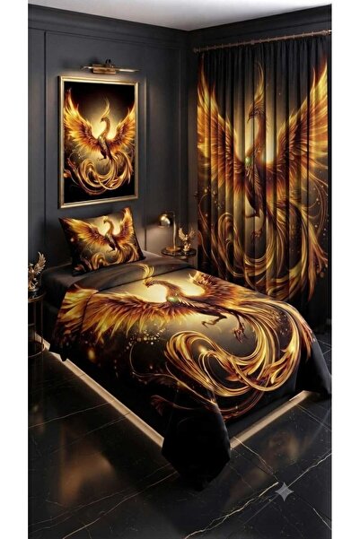 Elmas Dizayn 280*240 Cm. Special Design Single Bedding Set with Background Cu...