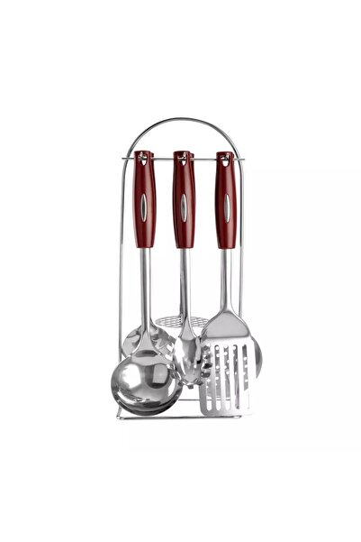 Perfect Home Set de servire din oțel inoxidabil, 6 piese, cu suport