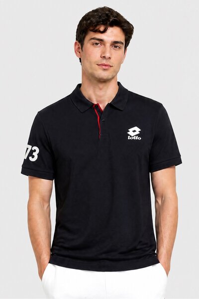 Lotto Men Sportswear Fit Short Sleeve Outdoor Polo Shirt, Navy Blue