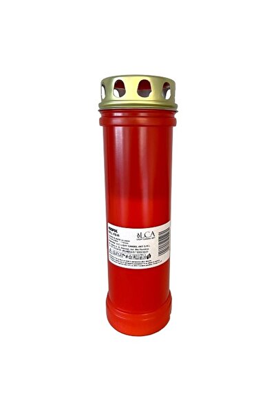 BISPOL Set 3 x Candela Plastic cu Capac, Rosie, 110 Ore,