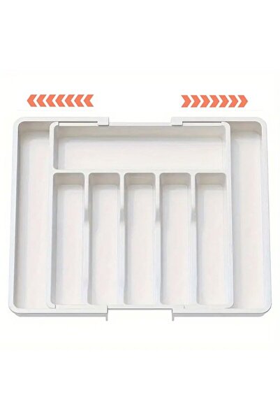 STARSTAR Adjustable cutlery tray with 6 to 8 compartments, green