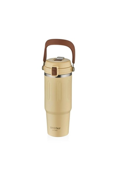 Vagonlife Shotay ST-8168 Çift Kullanım Pipetli/Rahat İçim Beyaz 900ml Çelik T...