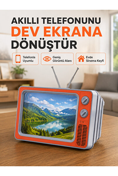 FTA TİCARET Retro Tv Phone Screen Magnifier 12'' Hd Image Enlargement Foldabl...