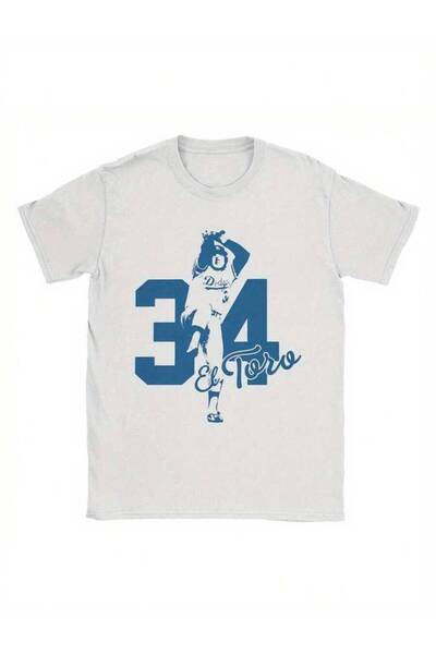 26LIK Fernando Valenzuela 34 Iconic#34 Jersey Number Signature Logo Baseball ...