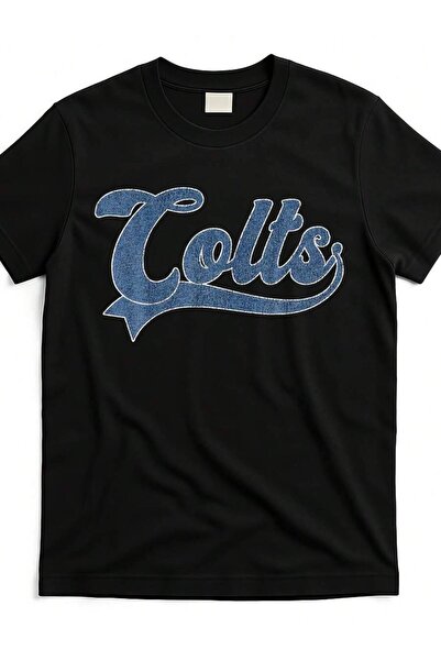 21JNRY Retro Vintage T-Shirt Name Of The Colts For Men And Women - Black Roun...