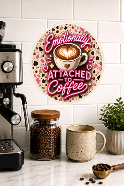 Mayeka Emotionally Attached to Coffee Neon Round Mdf Table Coffee
