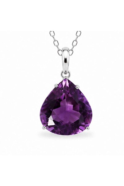 craftmystic Colier Argint 925 cu Ametist Lacrima fatetat - Simbol al Calmului...