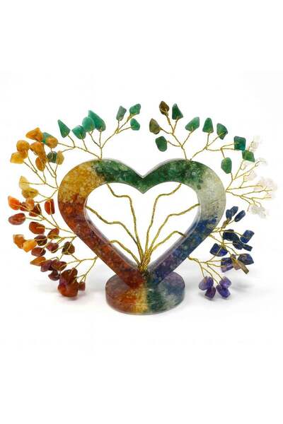 craftmystic Copacel Orgonic cu 7 Pietre Naturale - Forma Inima pentru Cele 7 ...
