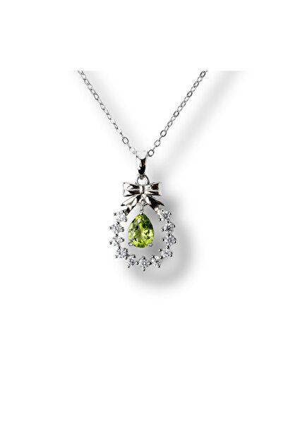 craftmystic Colier Argint 925 cu Peridot si Zirconiu
