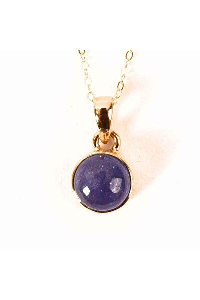 craftmystic Colier Argint 925 placat cu Aur 18K si Tanzanit Rotund - Claritat...