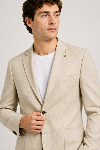 bihan store Men's Linen Blend Pointed Collar Blazer Jacket with Pocket 6 Drop...