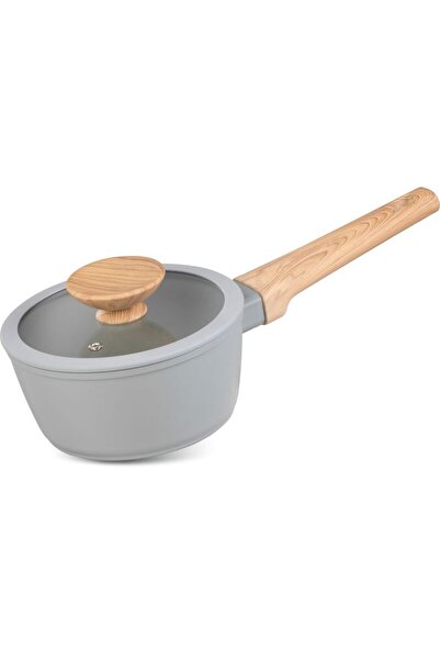 Magic Home Oala ceramica cu capac de sticla, maner lemn, 1.3 L, 16 cm, MagicH...