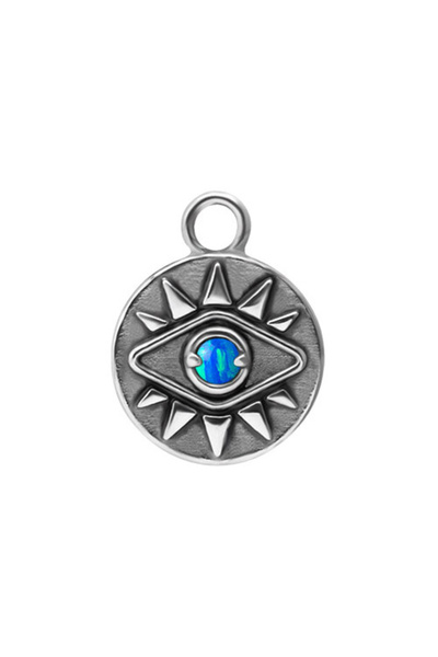 Crazy Needles Charm - ochi cu opal - argint - D-056