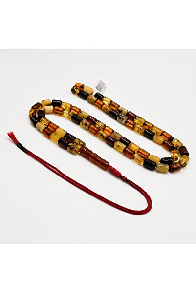 Generic Brand Mackintosh Amber Rosary – 69 Beads 7.5×11mm Multicolor Barrel P...