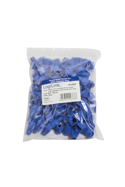 LogiLink Mansoane protectie MP0008 100 buc albastru pentru mufe RJ45 modulare