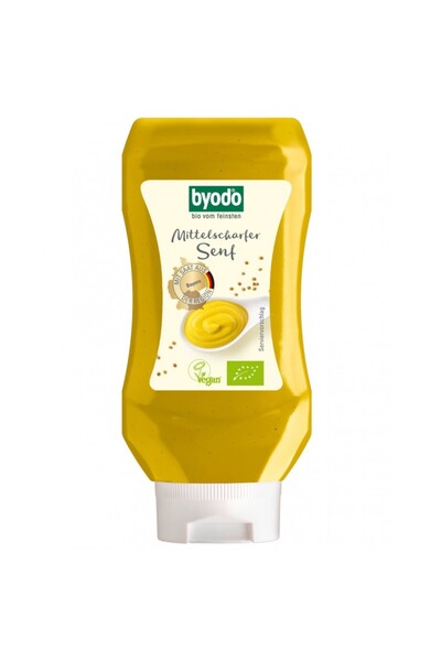 Byodo Muștar ușor picant în sticlă, fără gluten, organic, 300ml