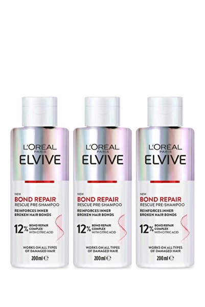 ELSEVE Elvive Bond Repair Pre-Shampoo Rescue Repair Treatment 200 ml Set of 3