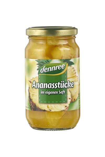 Dennree Piese de ananas bio în suc propriu, 350g