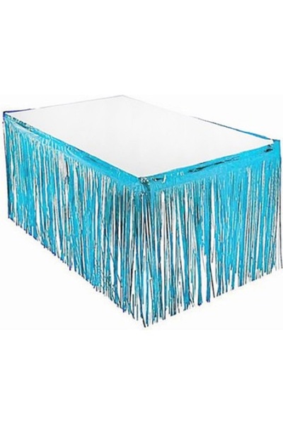 BenimMarifetlerim Blue Birthday Table Skirt with Tassels