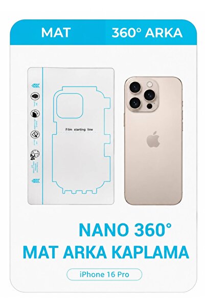 iphone 16 pro mat şeffaf arka kaplama