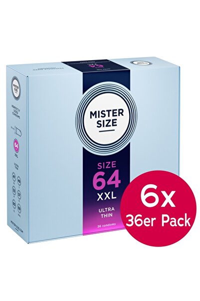 Mister Size Μέγεθος Lord's 64 χιλιοστά, 6Xpack, Συσκευασία των 36, Μπλε