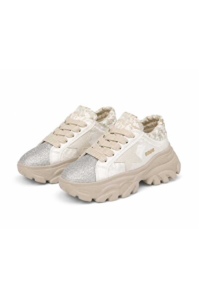 Generic Women's White Chunky Platform Sneakers Casual Walking Shoes