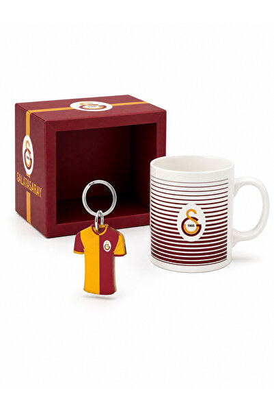 Galatasaray Licensed Ceramic Mug and Double-Sided Jersey Keychain Set
