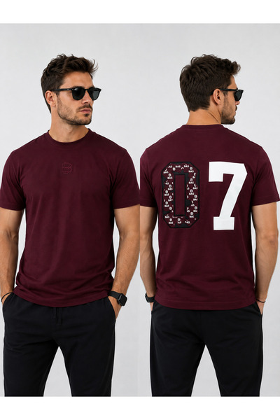 BAS Erkek Oversize Bisiklet Yaka Baskılı T-Shirt