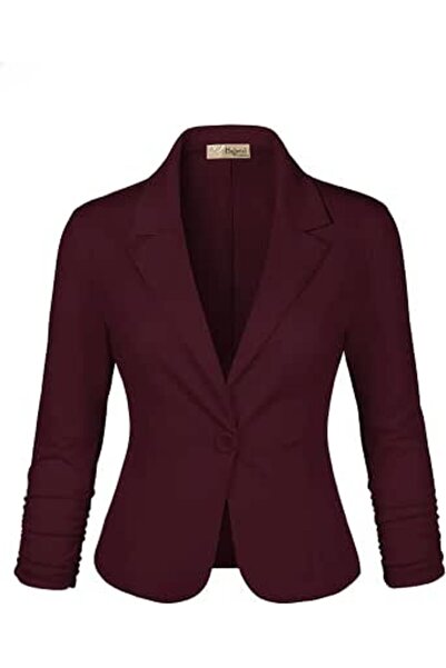 Hybrid & Company Women Double Notch Lapel Sharp Shoulder Pad Office Blazer | ...