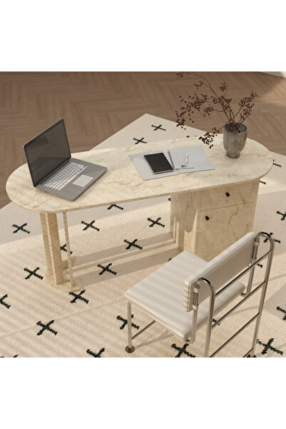 klubeconcept Mila Modern Çekmeceli Dolaplı Çalışma Masası %100 MDF 160x60x75 cm