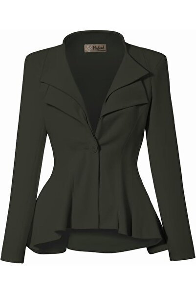 Hybrid & Company Women Double Notch Lapel Sharp Shoulder Pad Office Blazer | ...