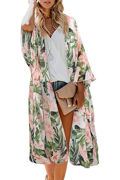 GENERAL MayBuy Women's Summer Long Flowy Kimono Cardigans Boho Chiffon Floral...