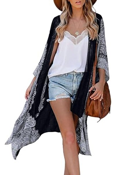 Moss Rose Women's Beach Cover up Swimsuit Kimono Cardigan with Bohemian Flora...