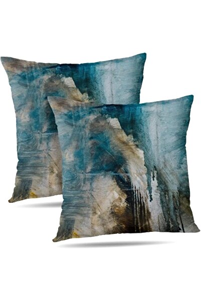 Alricc Set of 2 Blue and Grey Art Artwork Contemporary Decorative Gray Home D...