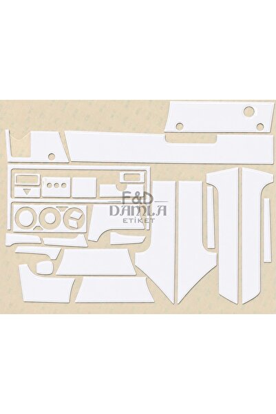 FD Damla Etiket Bmw E34 Dashboard Console Trim Front Chest Mahogany Finish Wh...