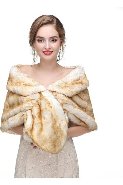 GENERAL Faux Fur Shawl Wrap Stole Shrug Winter Bridal Wedding Cover Up
