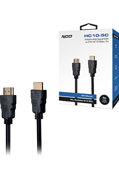 Nod Καλώδιο HDMI Αρσενικό σε Αρσενικό 5μ Μαύρο Κωδικός: HC10-5C