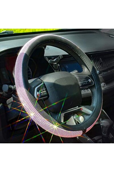 GENERAL New Diamond Leather Steering Wheel Cover with Bling Bling Crystal Rhi...