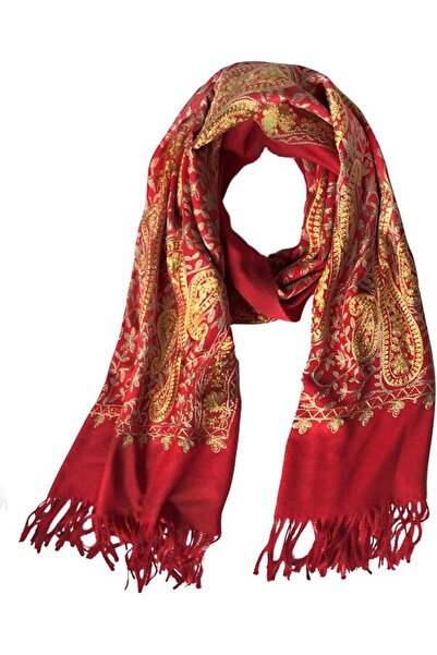 Urban CoCo Women's Embroidered Oversize Tassel Shawl Scarf