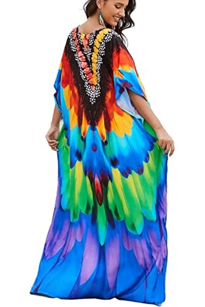 YouKD Summer Long Kaftan Bohemian Beach Kimono Swimsuit Cover Up Plus Size Dr...