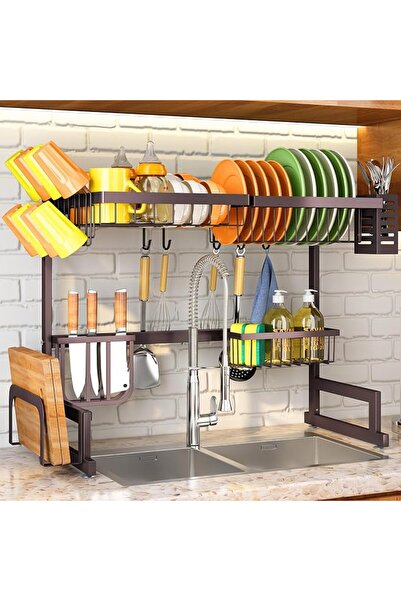 SNTD Silver Color Stainless Steel Plate Rack for Dishes and Tableware Adjusta...