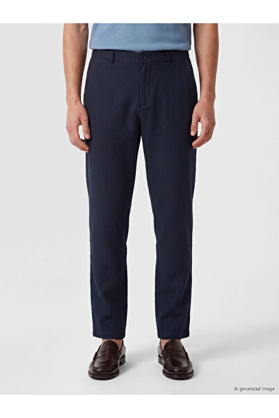 LC Waikiki Lcw Vision Navy Blue Regular Fit Linen Blend Men's Trousers