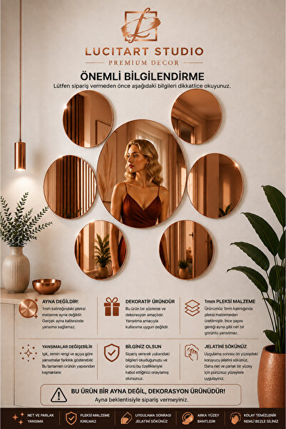 Arıkoğlu Reklam ve Yapı LucitART 1 Adet Yuvarlak Dekoratif Pleksi Duvar Dekor...