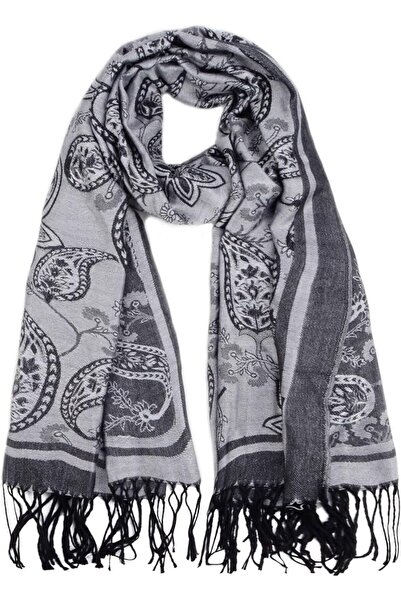 GENERAL Women's Pashmina Shawl and Wrap Two Tone Ethnic Paisley Pattern Scarf...