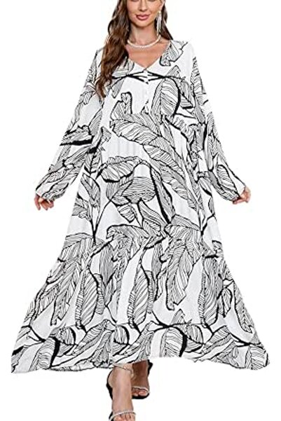 YouKD Women's Long Kaftan Maxi Bohemian Dress Beach Coverup Robe Roomy Kimono...
