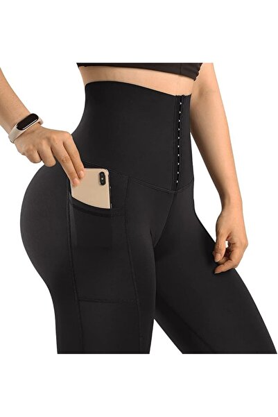 GENERAL بنطلون يوجا نسائي من MOOSLOVER بخصر مرتفع وجيوب للتحكم في البطن وتشكي...